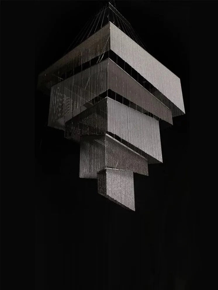 Aisha Tassel Chandelier modern aluminum tassel chandelier detail view