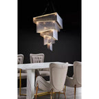 Aisha Tassel Chandelier aluminum chain tassel chandelier for large high ceiling spaces