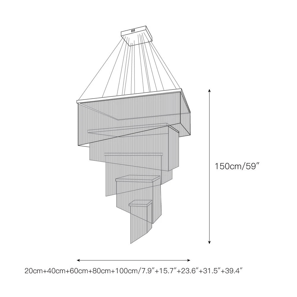 Aisha Tassel Chandelier aluminum chain tassel chandelier detail product image