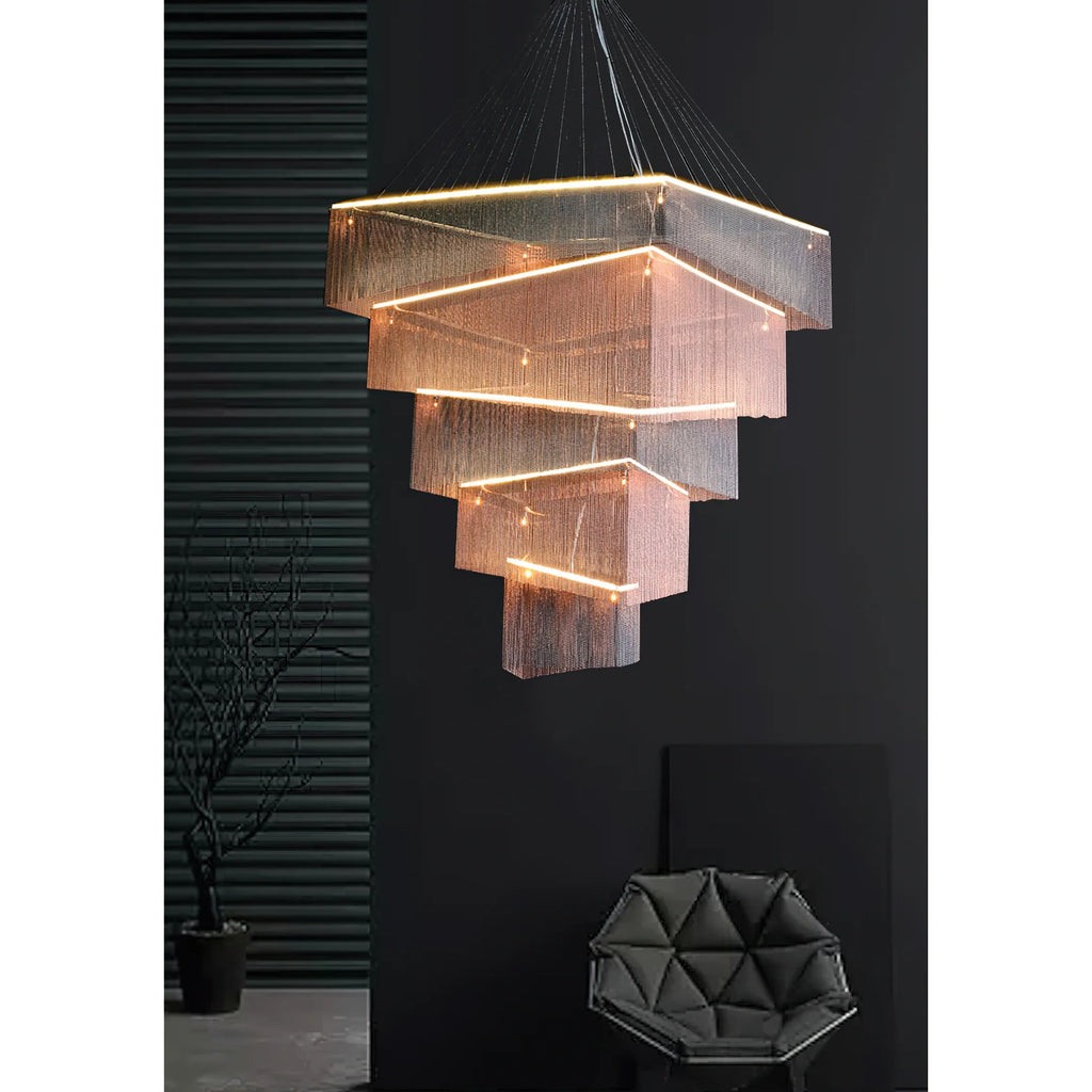 Aisha Tassel Chandelier decorative aluminum chain tassel chandelier view