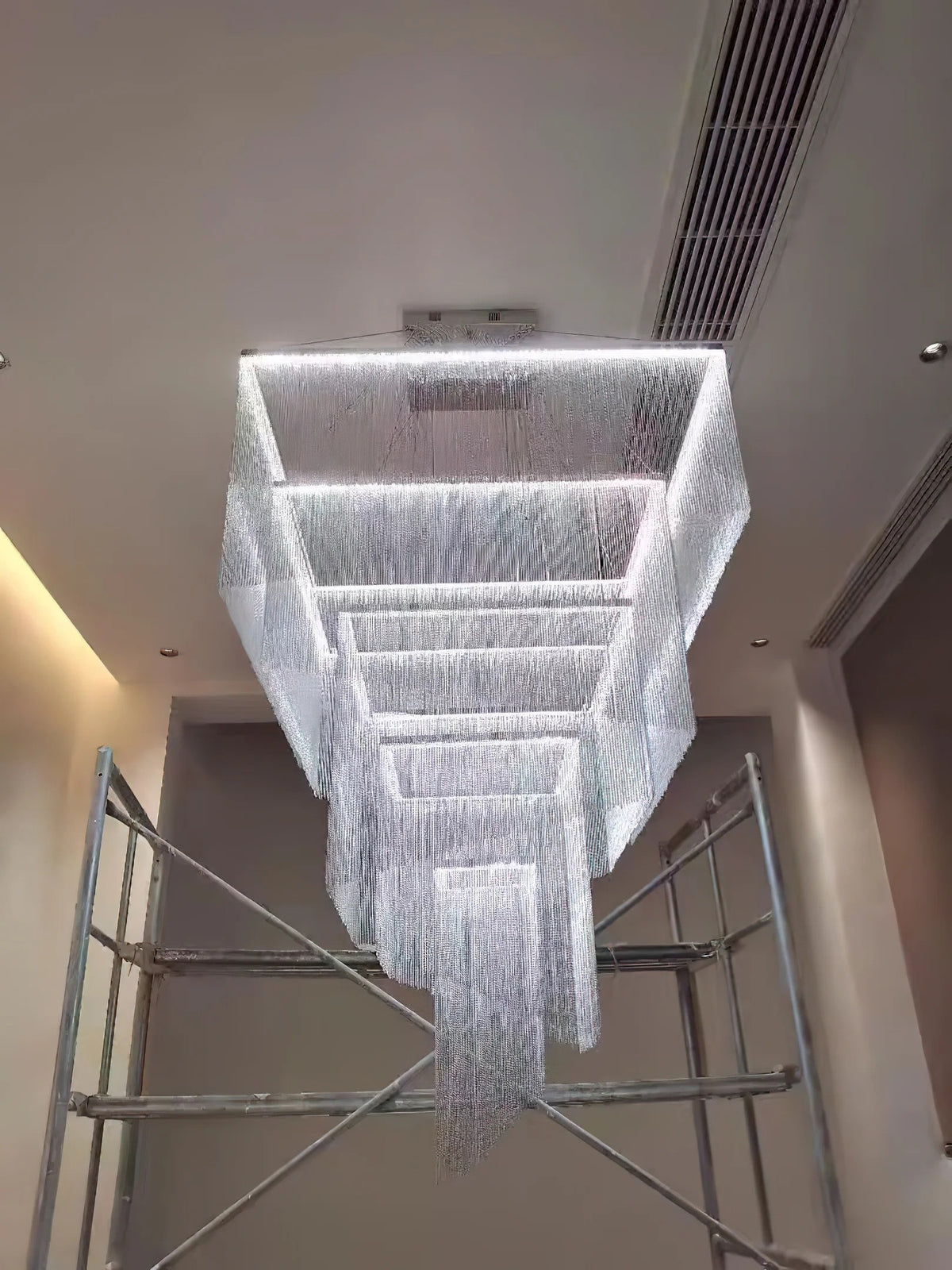 Aisha Tassel Chandelier aluminum chain tassel chandelier for foyer and high ceiling spaces
