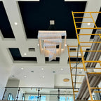 Aisha Tassel Chandelier installed aluminum chain tassel chandelier view