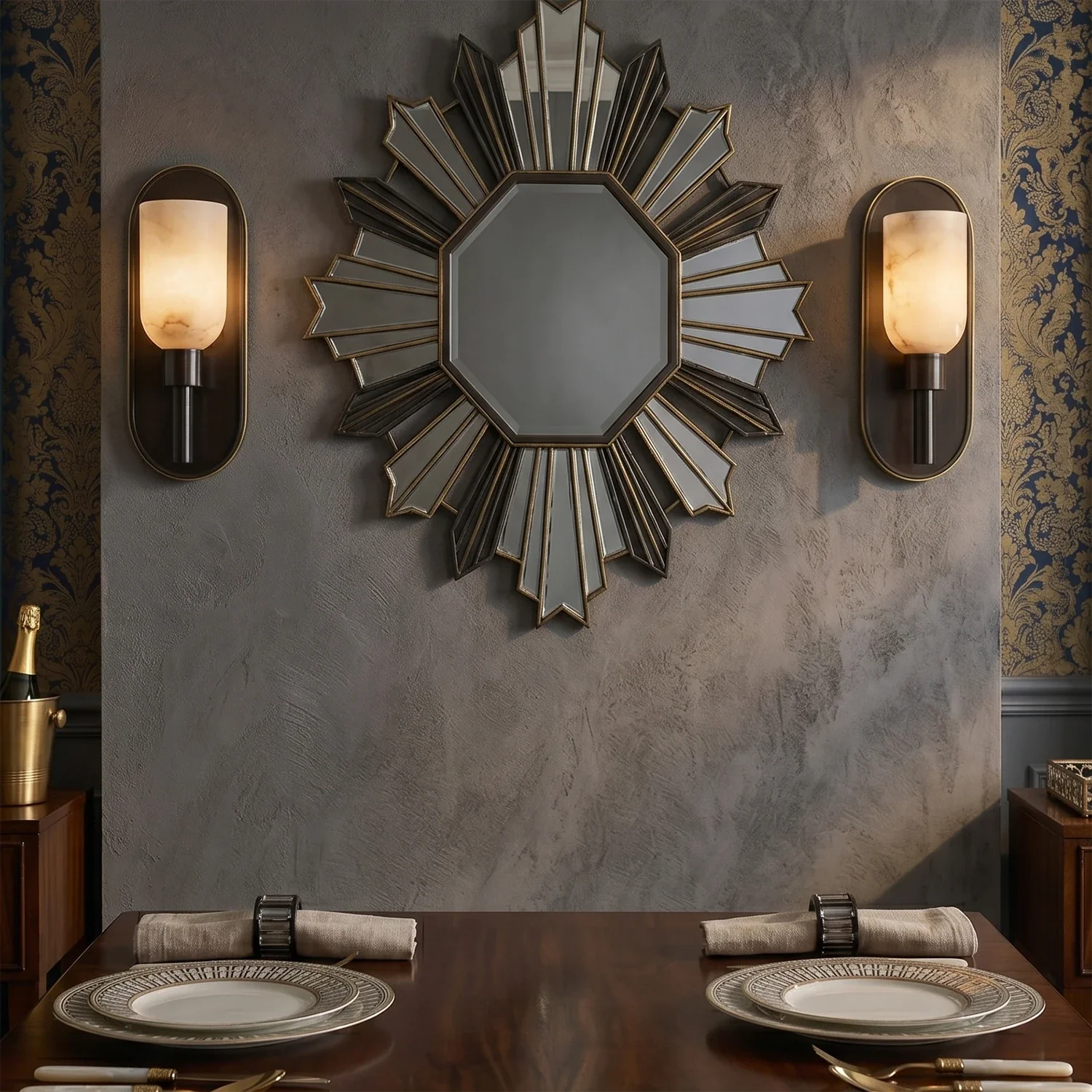 Alabaster Aurinde Wall Lamp by Bling Lighting Studio
