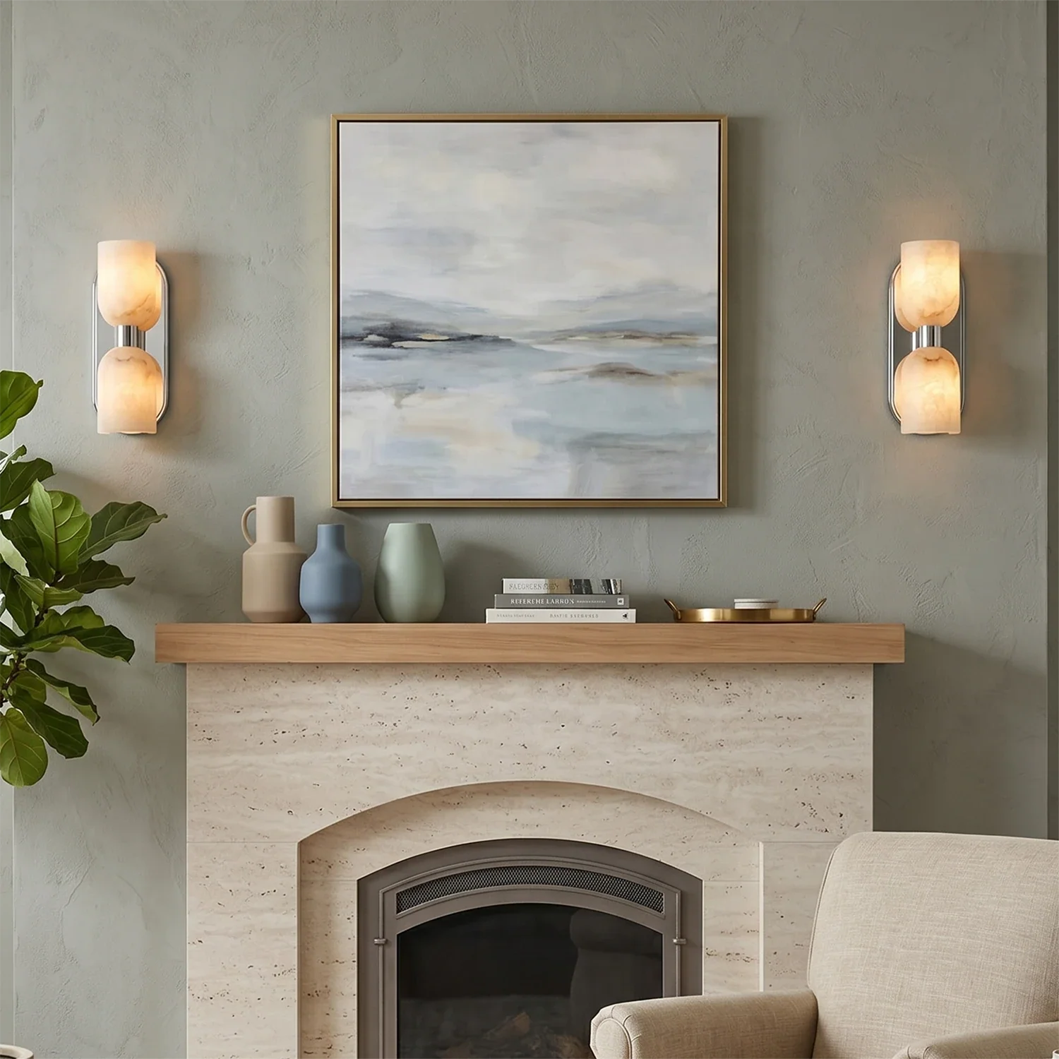 Alabaster Aurinde Wall Lamp by Bling Lighting Studio