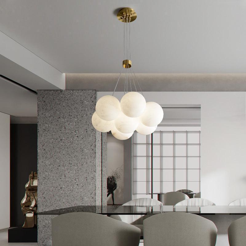 Alabaster Anne Globe Art Pendant Light by Bling Lighting Studio