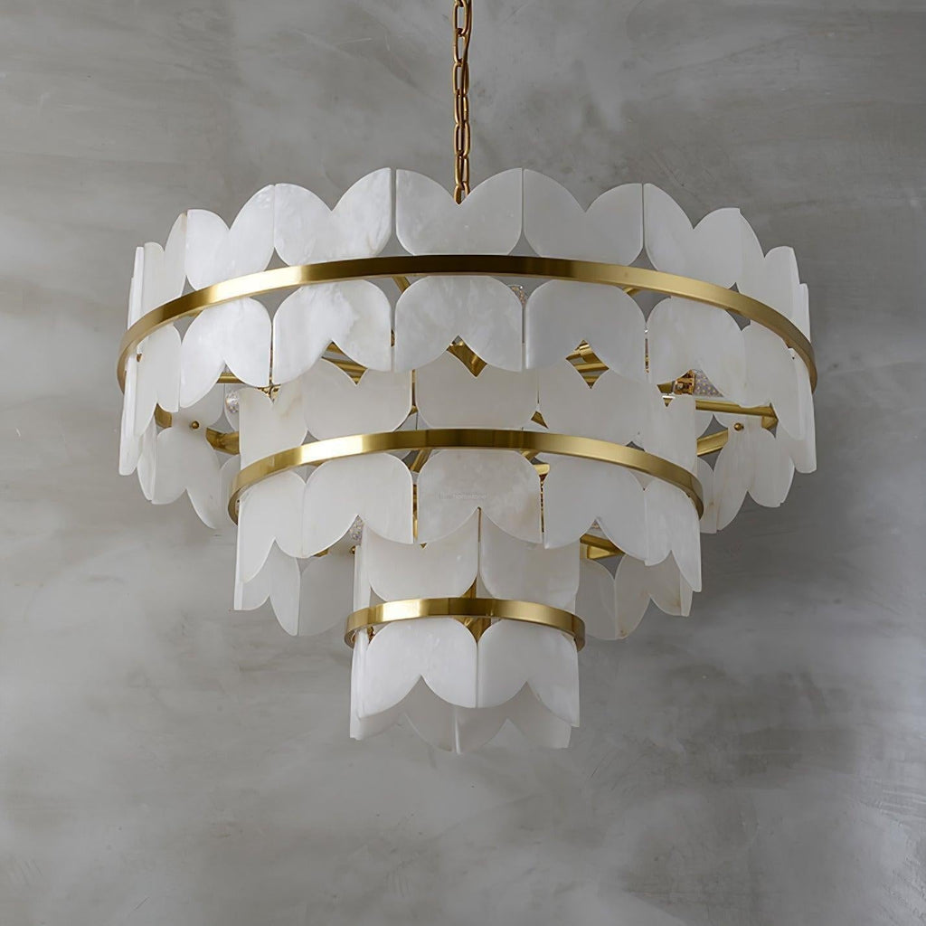 Alabaster Cloudscape Chandelier with 1/2 layer by Bling Lighting Studio