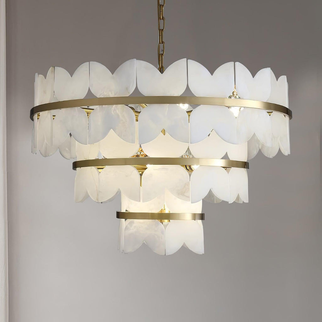 Alabaster Cloudscape Chandelier with 1/2 layer by Bling Lighting Studio