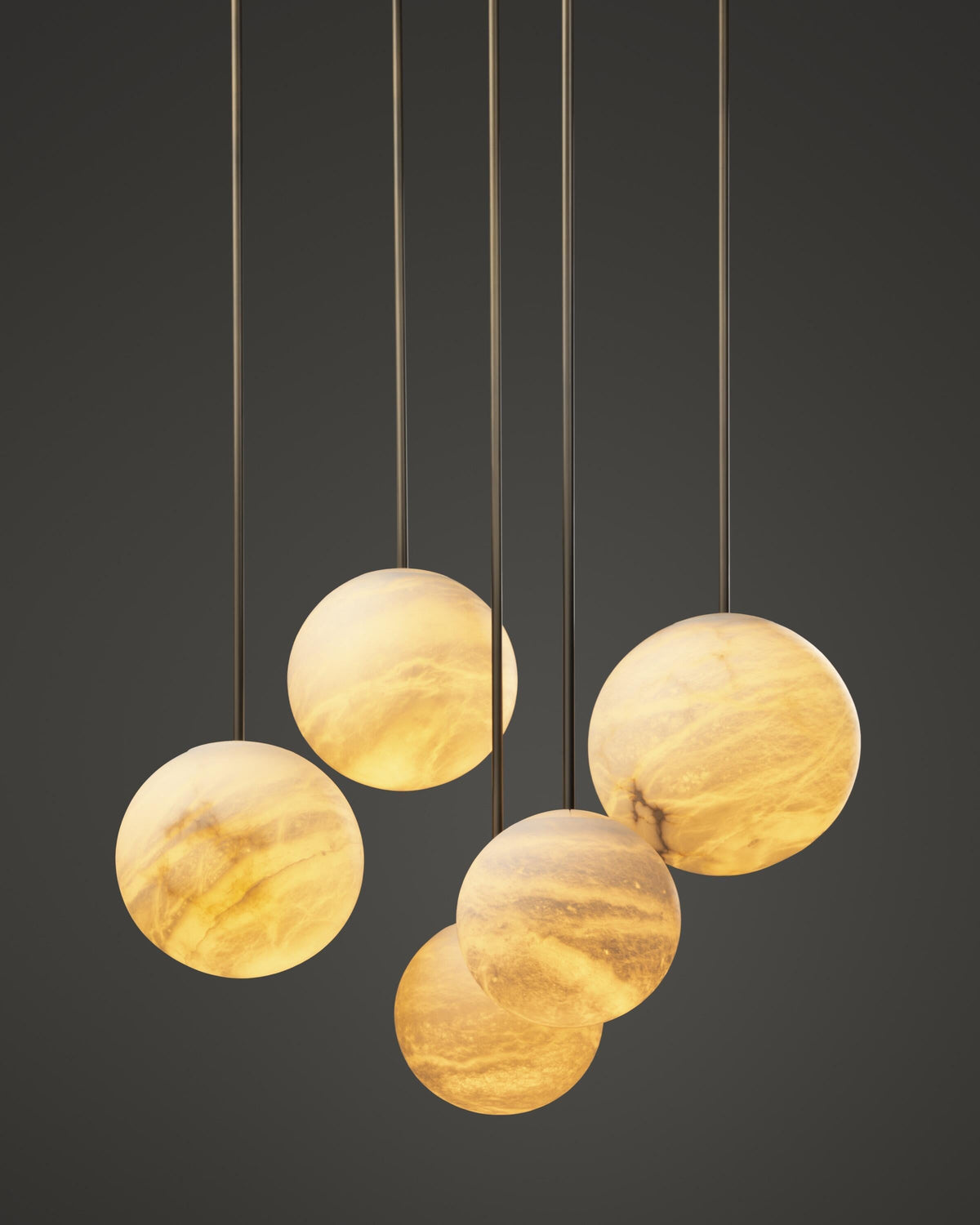 Alabaster Constellation Multi-Pendant Chandelier chandelier in a tall interior