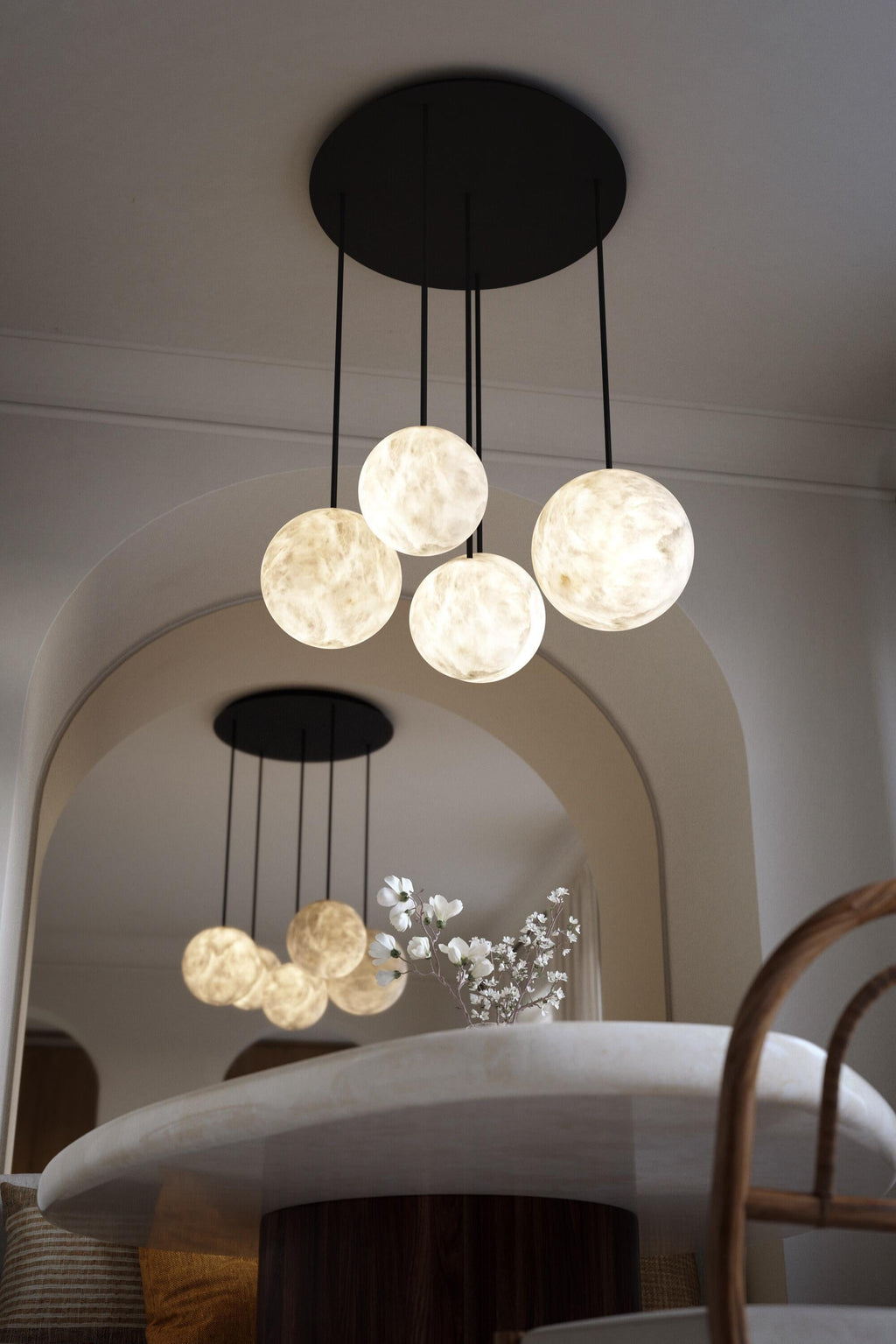 Alabaster Constellation Chandelier, Multi Pendant Light by Bling Lighting Studio