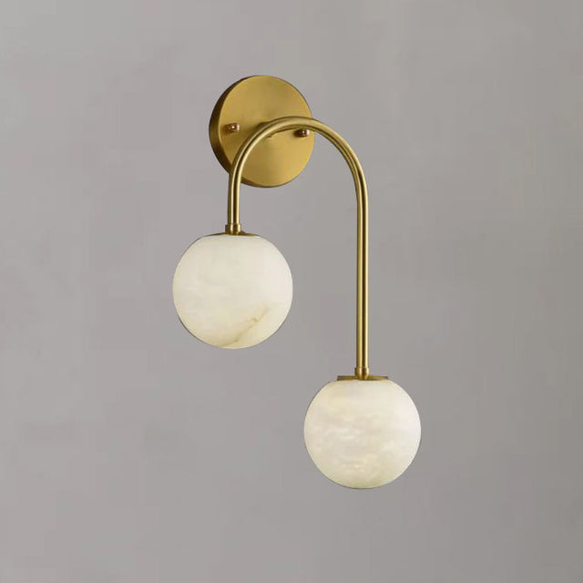Alabaster Globe Modern Wall Sconce In Bedroom by Bling Lighting Studio