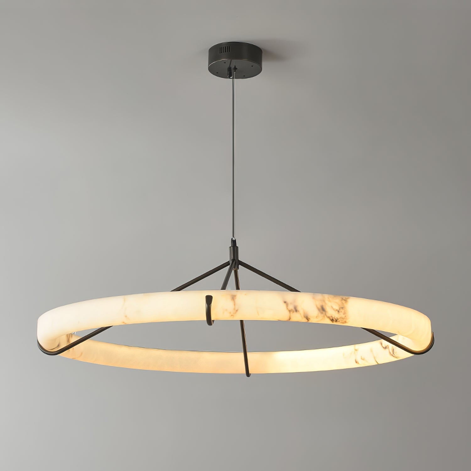 Alabaster Ring Pendant Chandelier material and finish detail