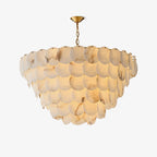 Alabaster Shell Brass Chandelier with 2/3/4/5/6 layer by Bling Lighting Studio