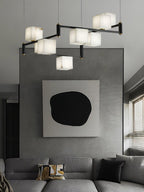 Alabaster Square Box Chandelier by Bling Lighting Studio