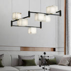 Alabaster Square Box Chandelier by Bling Lighting Studio