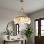 Alba Natural Alabaster Disc Chandelier by Bling Lighting Studio
