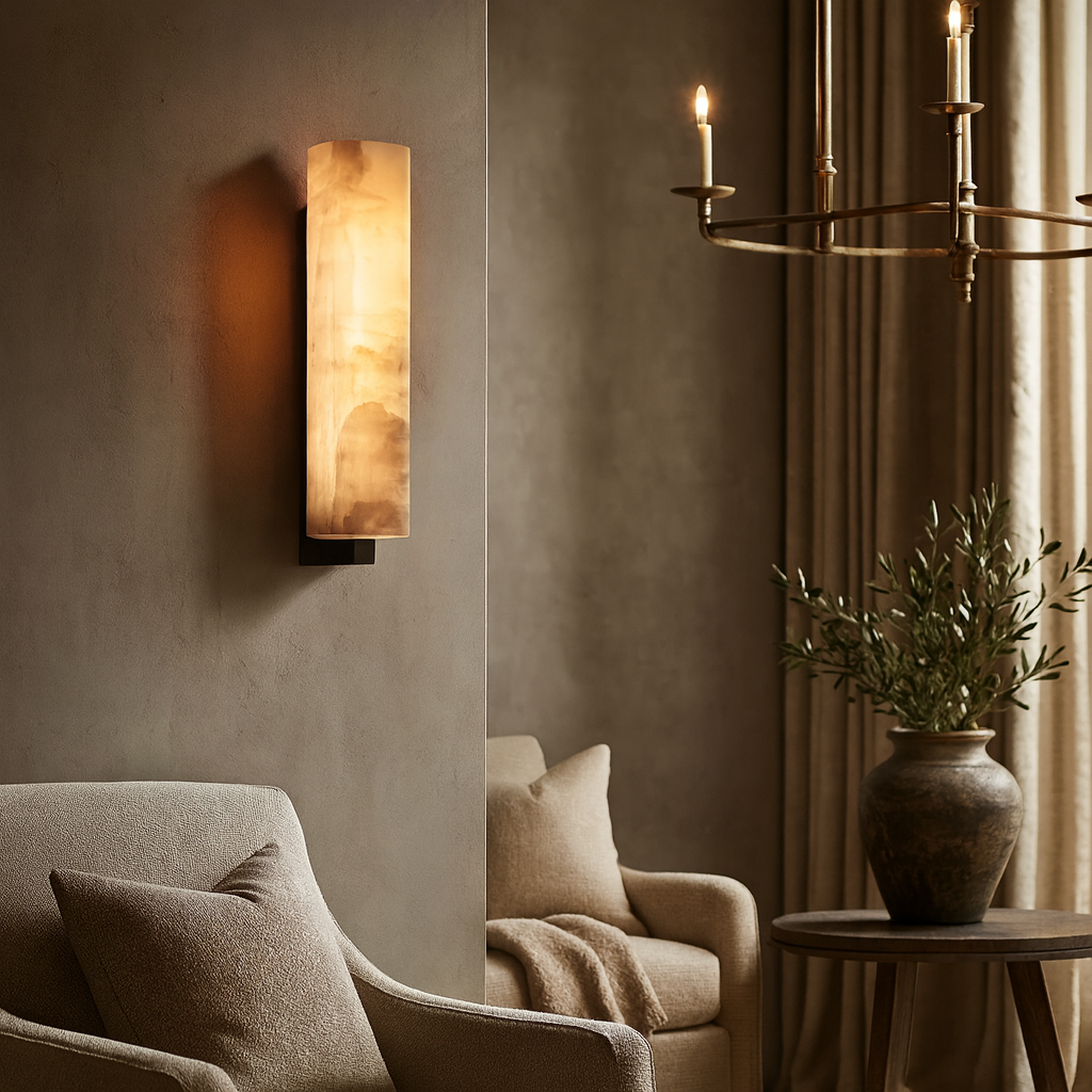 Alton Alabaster Wall Sconce material and finish detail