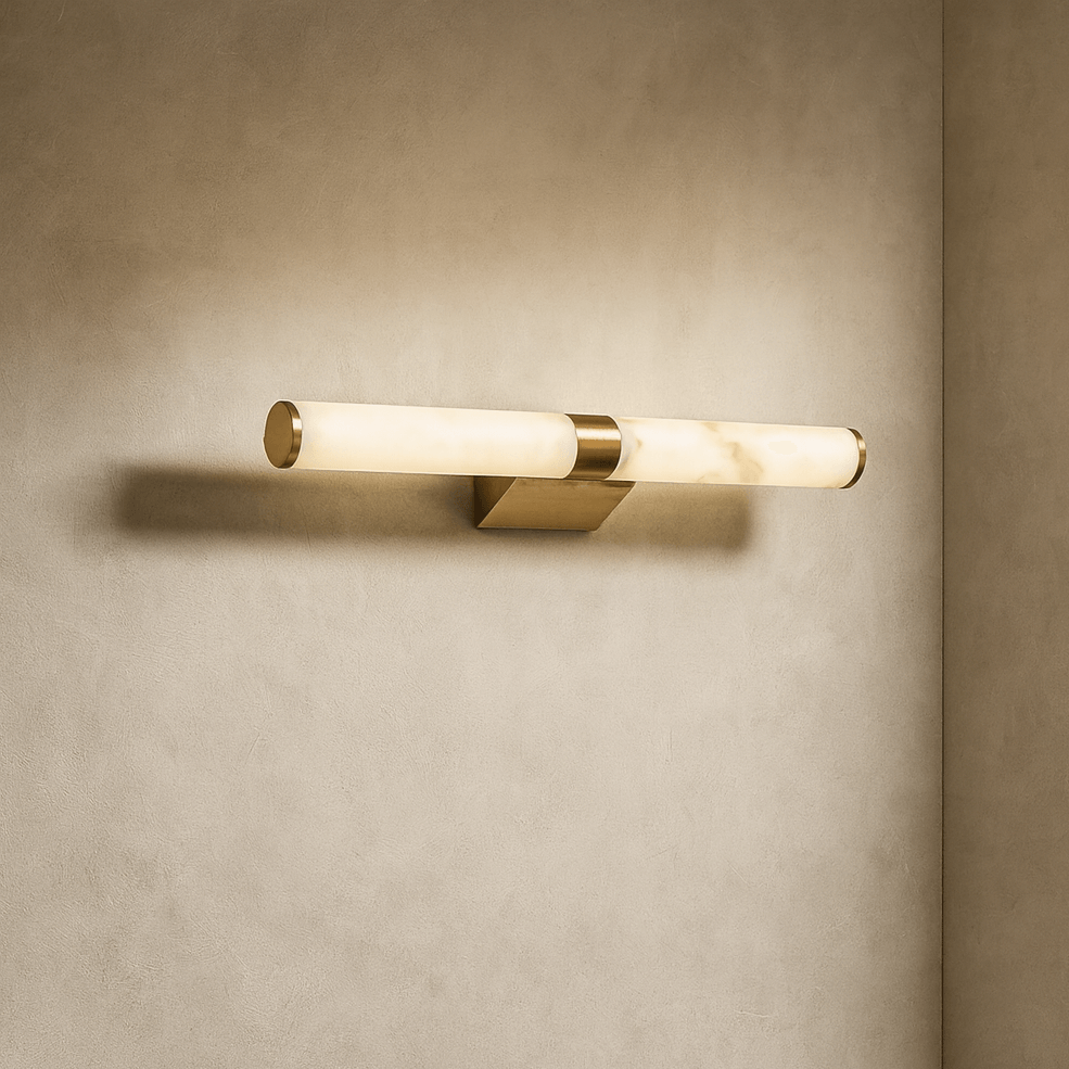 Altura 27" Alabaster & Copper Wall Sconce material and finish detail