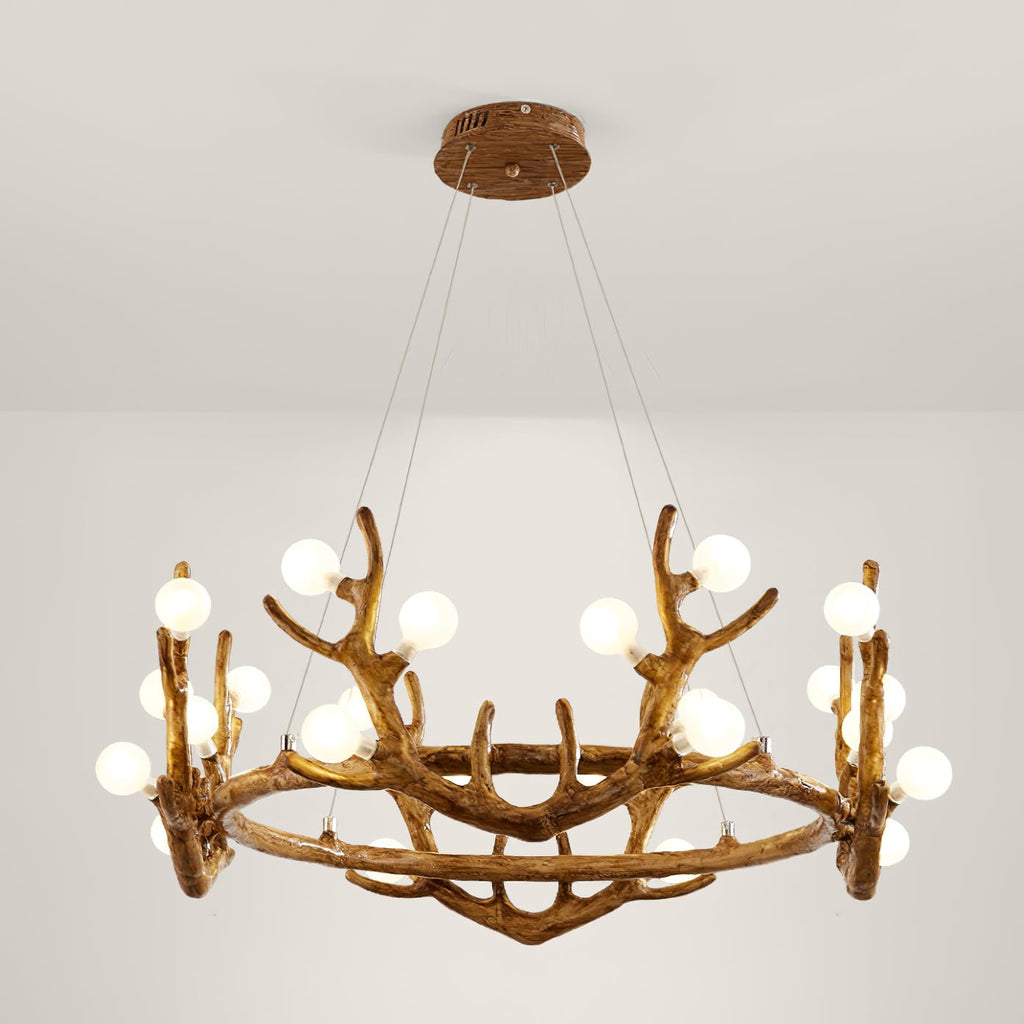 Antler Shape Branch Brass Chandelier by Bling Lighting Studio