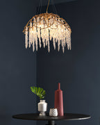 Aqua Dome Branch Brass Chandelier by Bling Lighting Studio