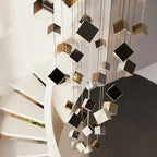 Aren Cube Large Pendant Light For High Ceilings hanging cluster with multiple cube pendants