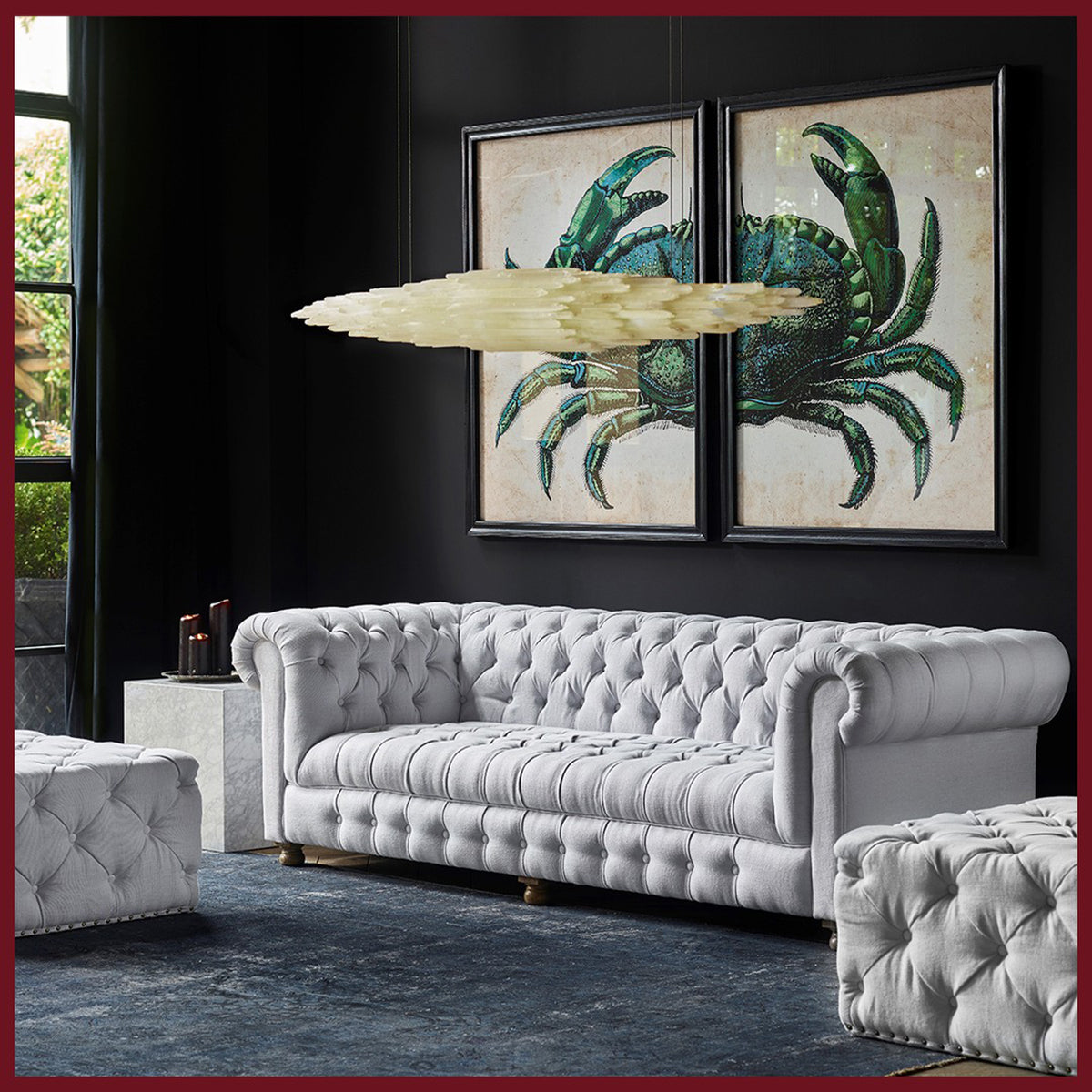 Art Selenite Large Chandelier for High Ceilings by Bling Lighting Studio