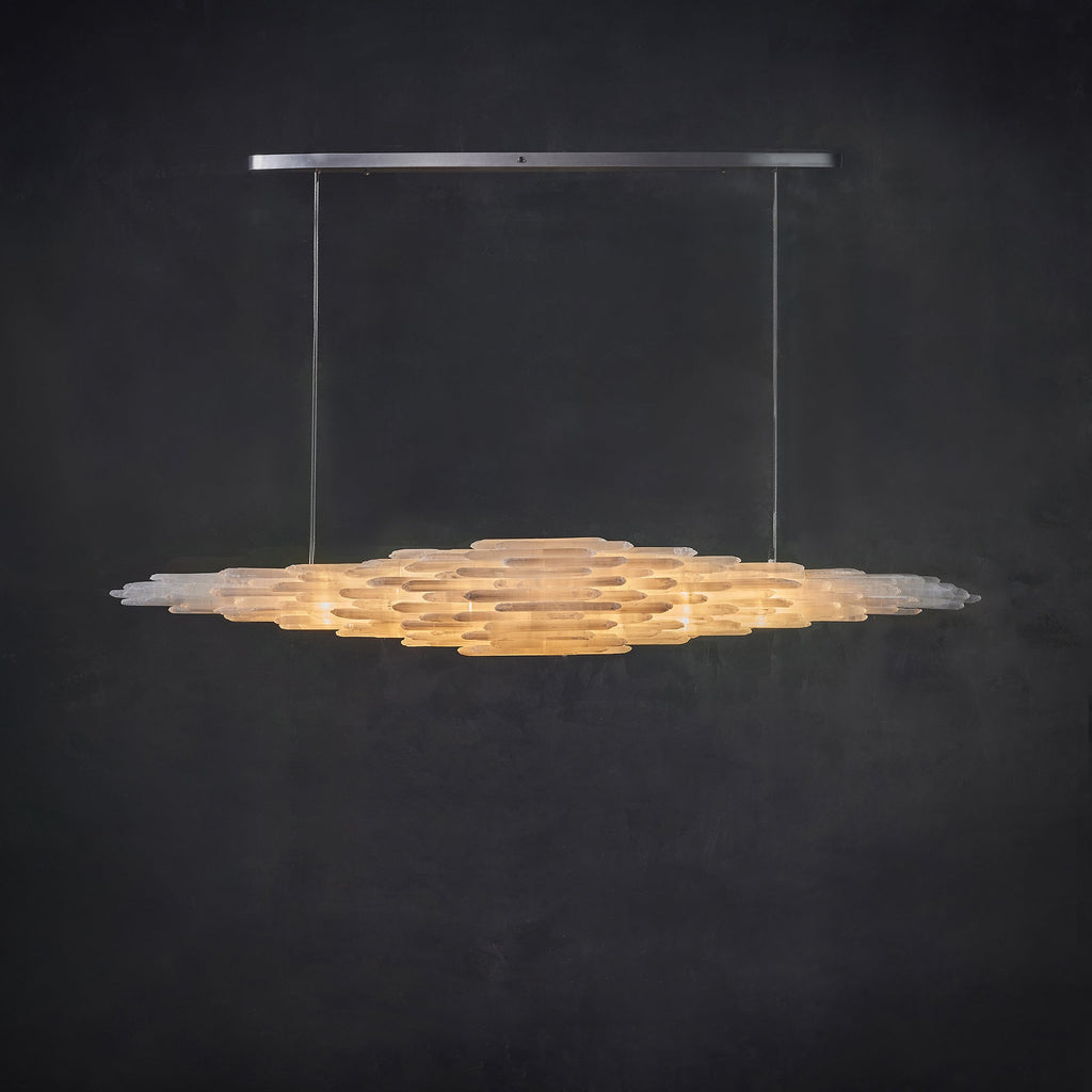 Art Selenite Large Chandelier for High Ceilings by Bling Lighting Studio