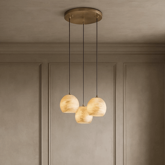 Auris 3-Light Alabaster Chandelier by Bling Lighting Studio