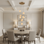 Auris 9-Light Alabaster Chandelier detail view