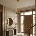 Aurora Crystal Candlestick Linear Glass Tube Chandelier by Bling Lighting Studio