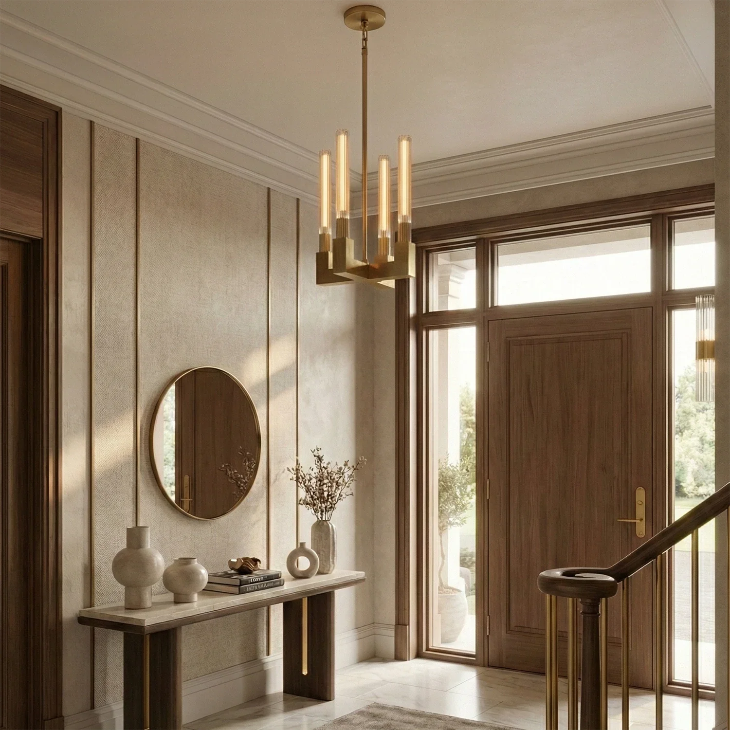 Aurora Crystal Candlestick Linear Glass Tube Chandelier by Bling Lighting Studio