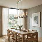 Aurora Crystal Candlestick Linear Glass Tube Chandelier by Bling Lighting Studio