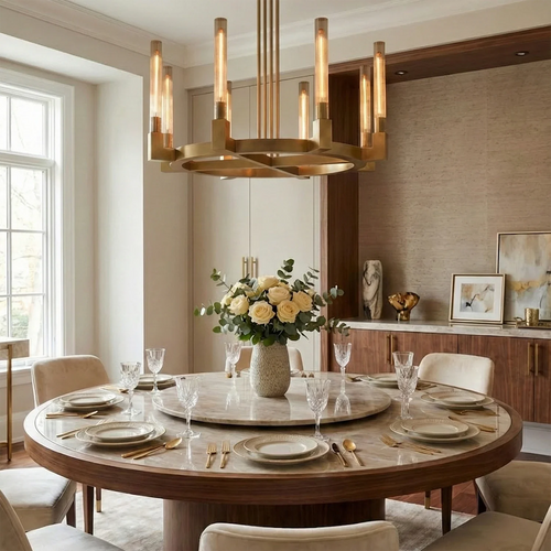 Aurora Crystal Candlestick Linear Glass Tube Chandelier by Bling Lighting Studio