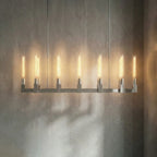 Aurora Crystal Candlestick Linear Glass Tube Chandelier by Bling Lighting Studio