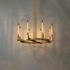 Aurora Crystal Candlestick Linear Glass Tube Chandelier by Bling Lighting Studio