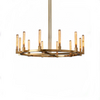 Aurora Crystal Candlestick Linear Glass Tube Chandelier by Bling Lighting Studio