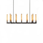 Aurora Crystal Candlestick Linear Glass Tube Chandelier by Bling Lighting Studio