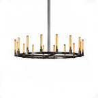 Aurora Crystal Candlestick Linear Glass Tube Chandelier by Bling Lighting Studio
