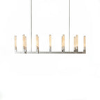 Aurora Crystal Candlestick Linear Glass Tube Chandelier by Bling Lighting Studio