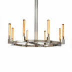 Aurora Crystal Candlestick Linear Glass Tube Chandelier by Bling Lighting Studio