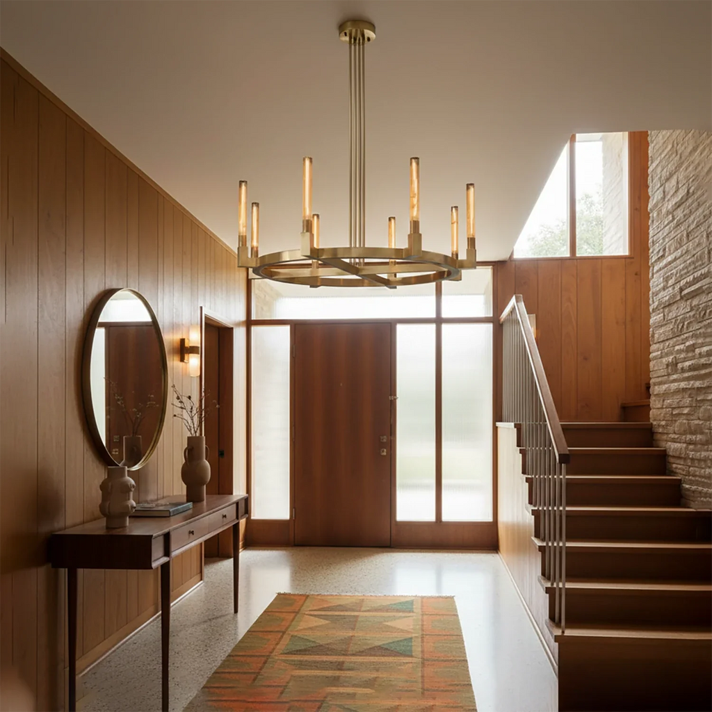 Aurora Crystal Candlestick Linear Glass Tube Chandelier by Bling Lighting Studio