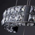 Aysha Black Crystal High Ceiling Entryway Light Fixture ceiling mount detail with black round base