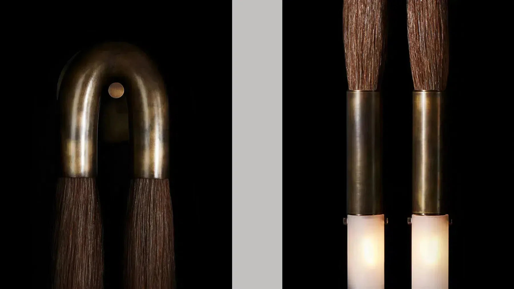 Horsehair Sconce Solid Brass 30''H