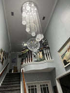 Ball Design Extra Large Crystal Chandelier for High Ceiling cascading crystal globes