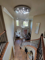 Ball Design Extra Large Crystal Chandelier for High Ceiling crystal raindrop detail