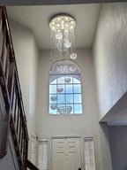 Ball Design Extra Large Crystal Chandelier for High Ceiling foyer lighting scene