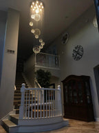 Ball Design Extra Large Crystal Chandelier for High Ceiling size reference D47.24