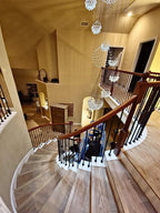 Ball Design Extra Large Crystal Chandelier for High Ceiling tall spiral arrangement view