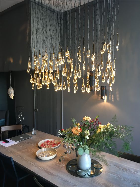 Modern Creative Seed Crystal Chandelier for Dining Room by Bling Lighting Studio