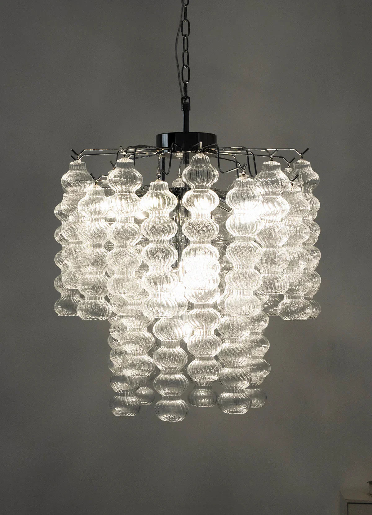 Beaded Vertical Textured Glass Chandelier product image
