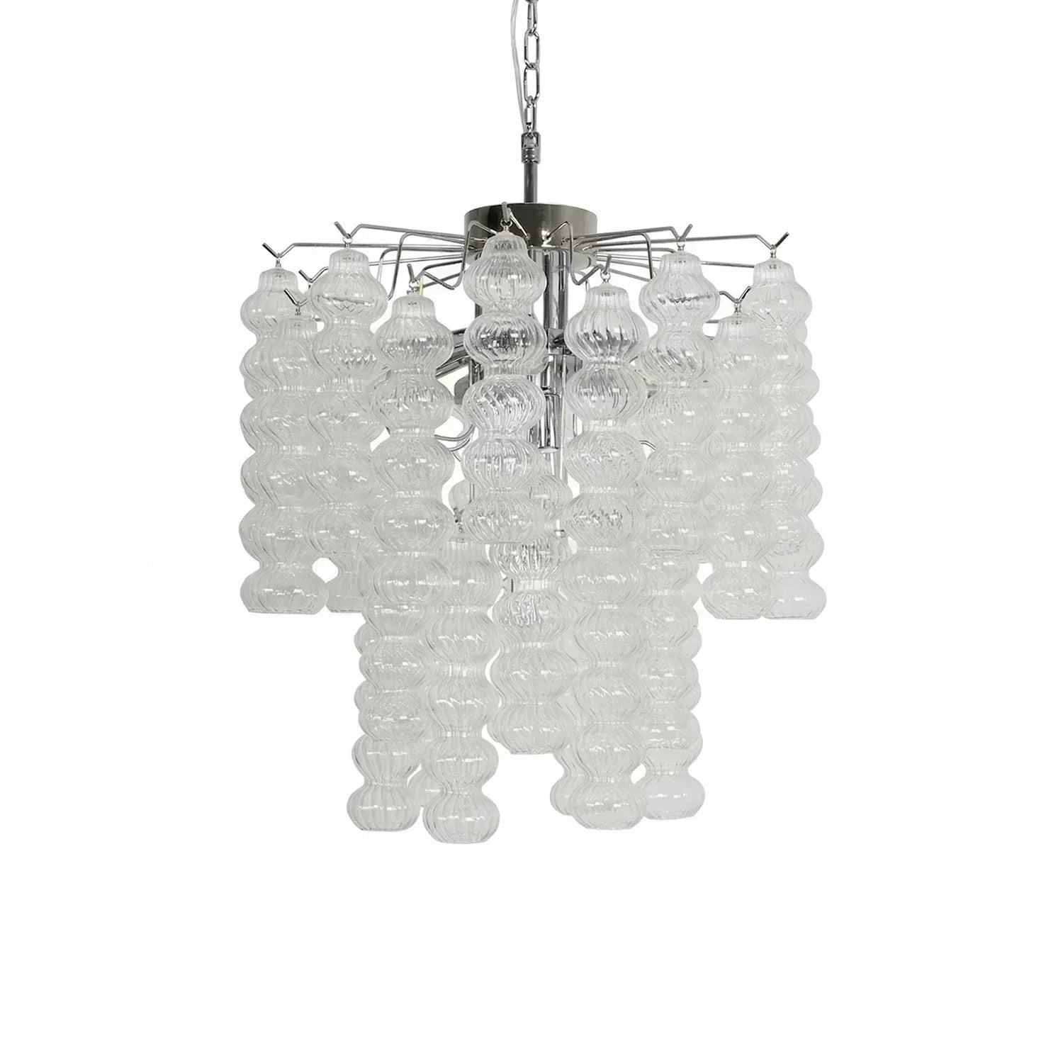 Beaded Vertical Textured Glass Chandelier product image